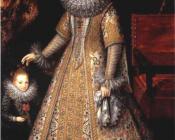 弗兰斯普布斯 - Portrait of Isabella Clara Eugenia of Austria with her Dwarf
